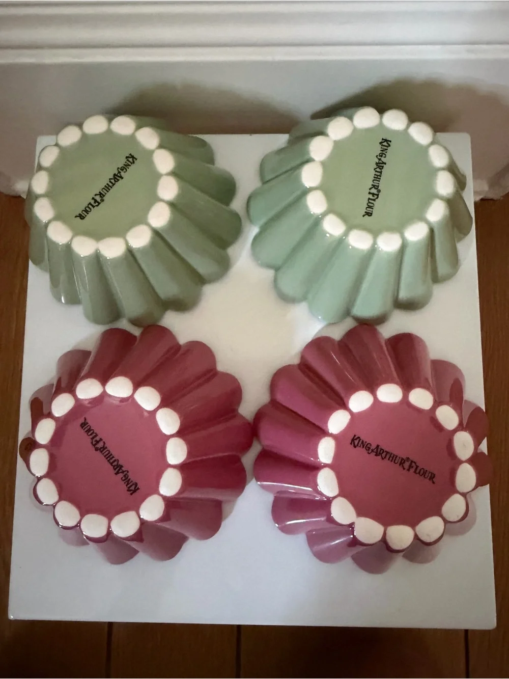 King Arthur Flour multi colored fluted dessert ramekins / bowls set of 8 NWOT